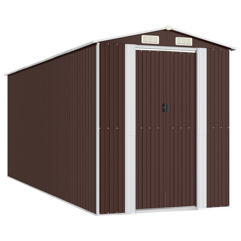 Capanno da Giardino Marrone Scuro 192x523x223cm Acciaio Zincato | homemem39