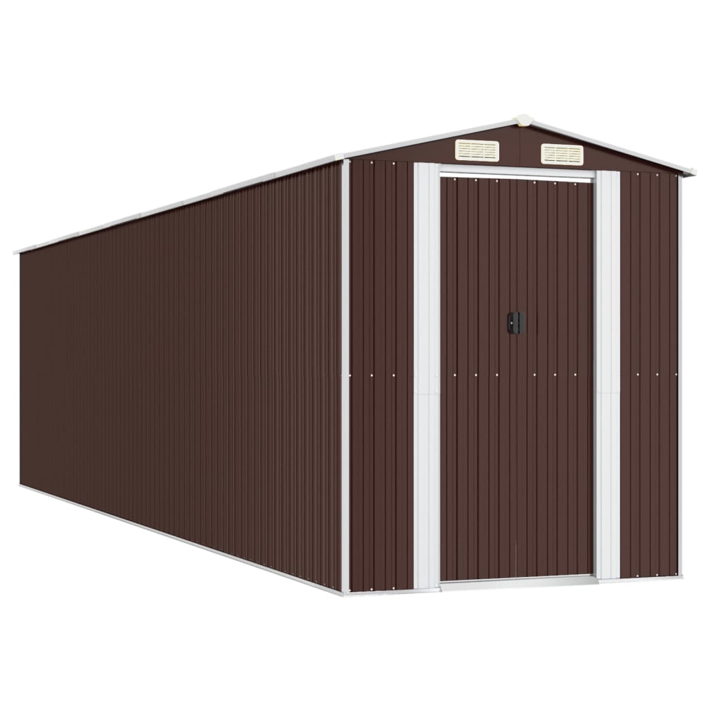 Capanno da Giardino Marrone Scuro 192x772x223cm Acciaio Zincato | homemem39
