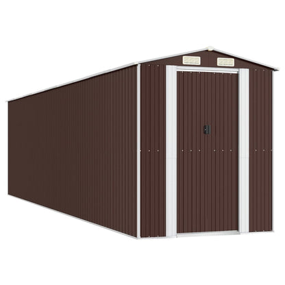 Capanno da Giardino Marrone Scuro 192x772x223cm Acciaio Zincato | homemem39