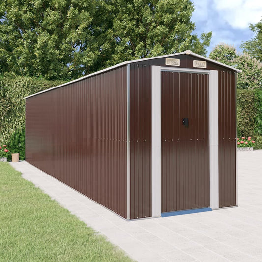 Capanno da Giardino Marrone Scuro 192x772x223cm Acciaio Zincato | homemem39