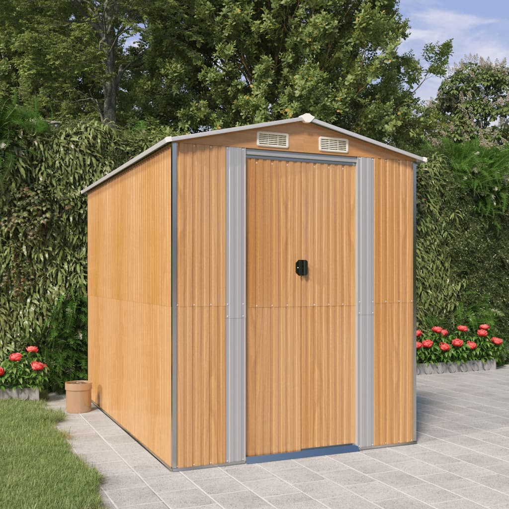 Capanno Giardino Marrone Chiaro 192x274x223 cm Acciaio Zincato | homemem39