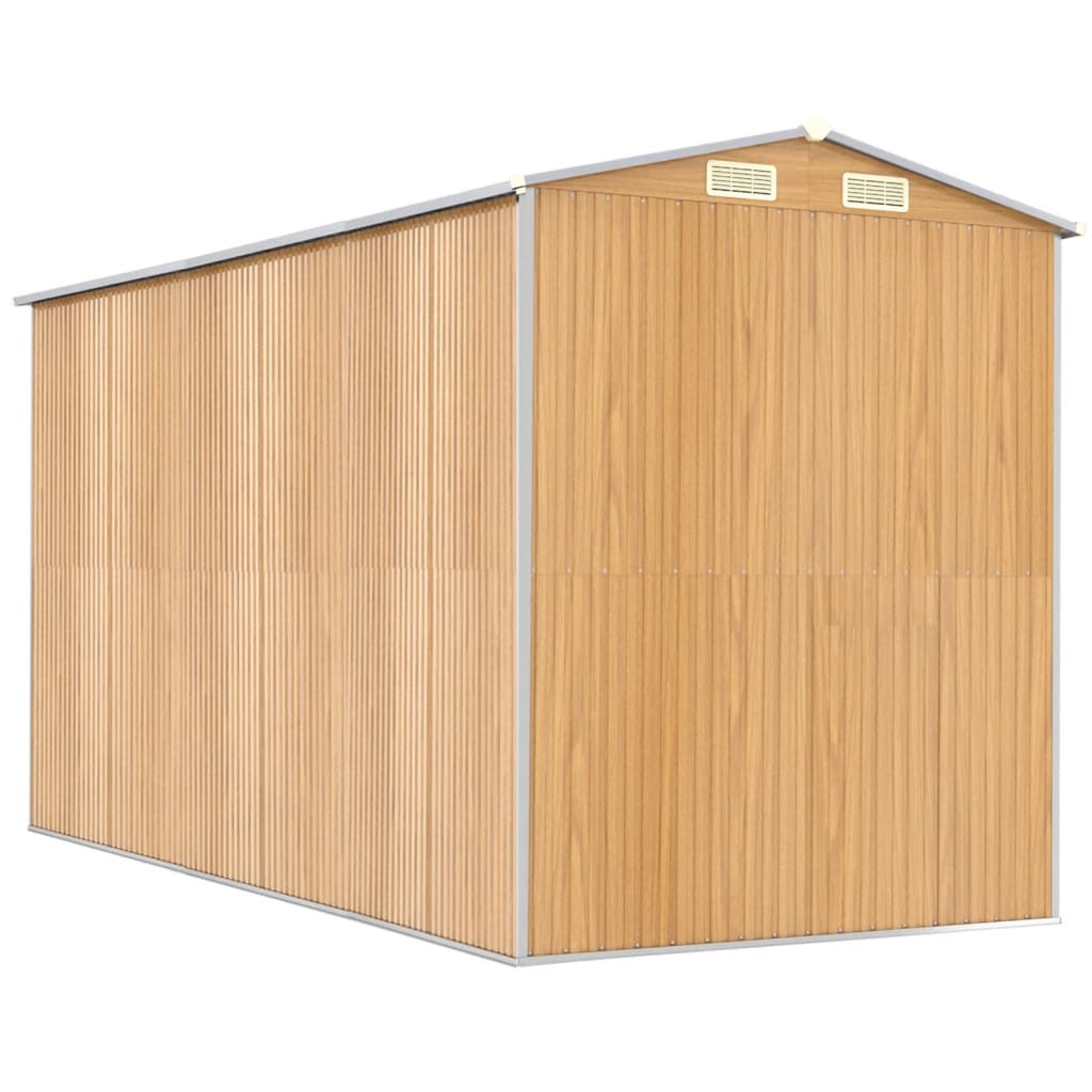 Capanno Giardino Marrone Chiaro 192x357x223cm Acciaio Zincato - homemem39