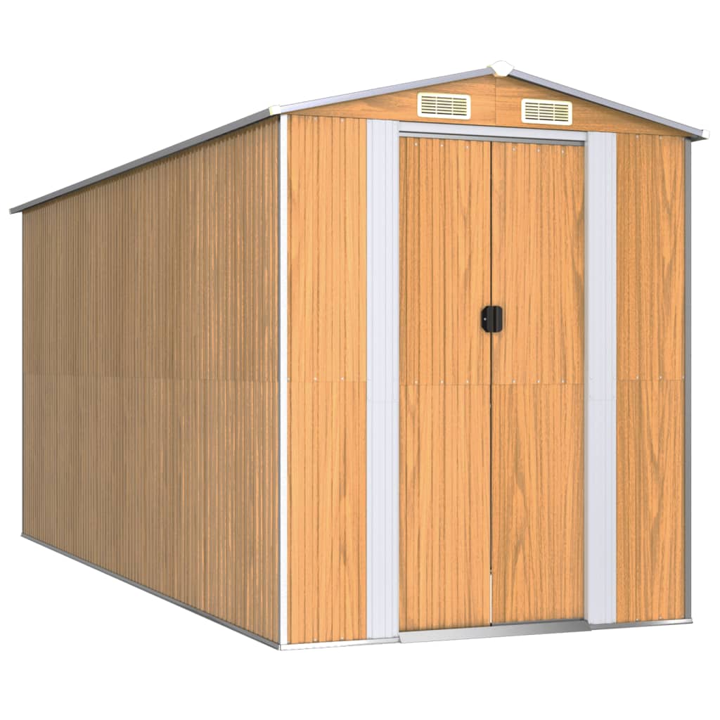 Capanno Giardino Marrone Chiaro 192x440x223 cm Acciaio Zincato | homemem39