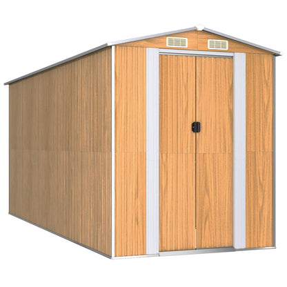 Capanno Giardino Marrone Chiaro 192x440x223 cm Acciaio Zincato | homemem39