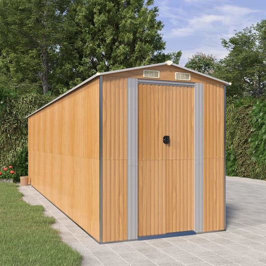 Capanno Giardino Marrone Chiaro 192x689x223 cm Acciaio Zincato | homemem39