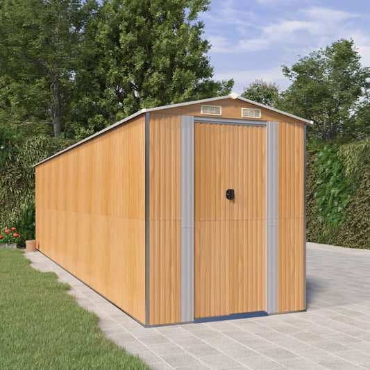 Capanno Giardino Marrone Chiaro 192x772x223 cm Acciaio Zincato | homemem39