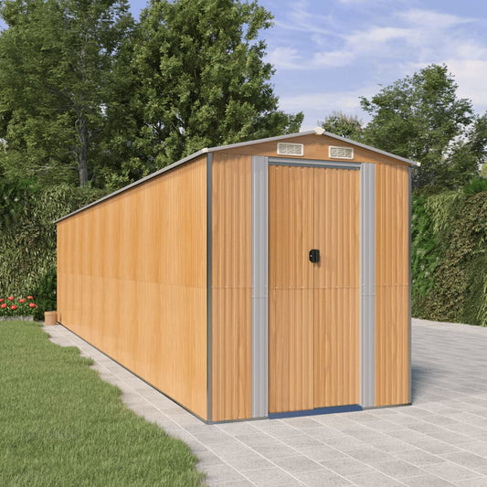 Capanno Giardino Marrone Chiaro 192x855x223 cm Acciaio Zincato | homemem39