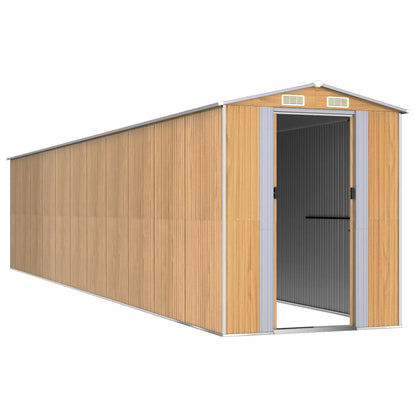 Capanno Giardino Marrone Chiaro 192x938x223 cm Acciaio Zincato - homemem39