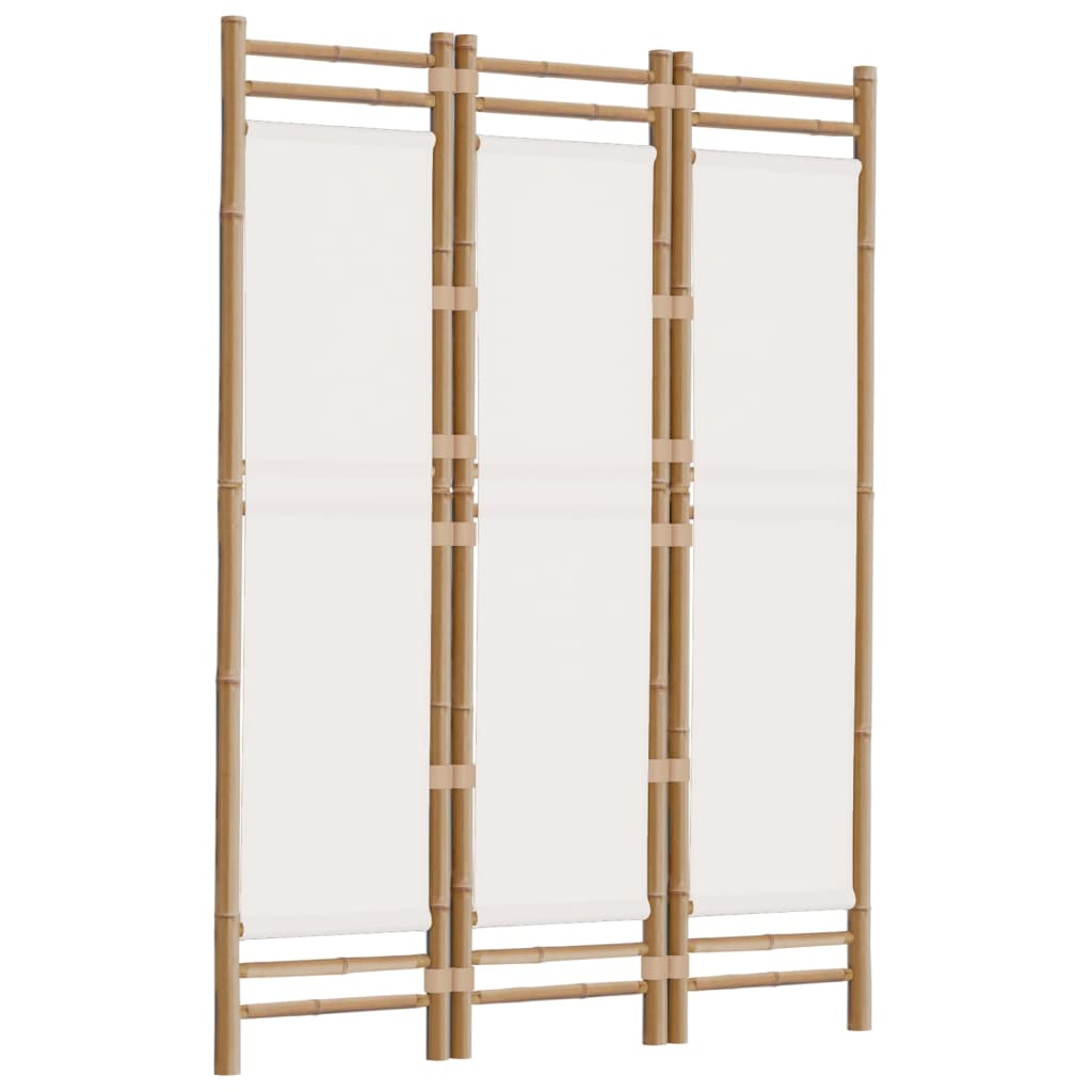 3-Panel Folding Room Divider 120 cm Bamboo and Canvas