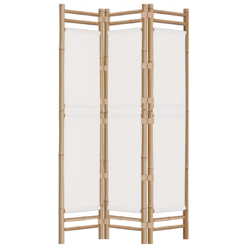 3-Panel Folding Room Divider 120 cm Bamboo and Canvas