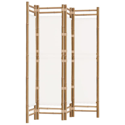 Folding Room Divider 4 Panels 160 cm Bamboo and Canvas