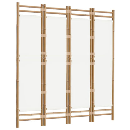 Folding Room Divider 4 Panels 160 cm Bamboo and Canvas
