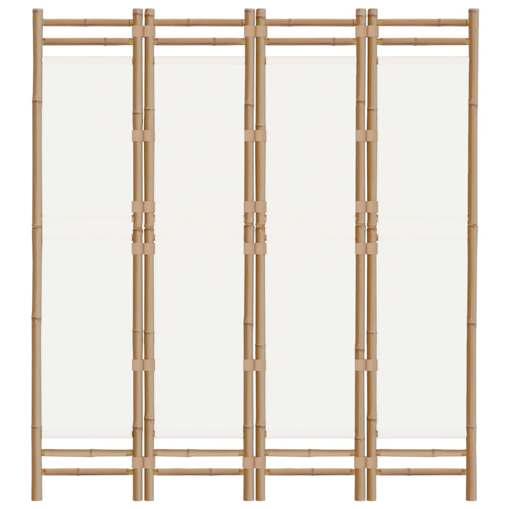 Folding Room Divider 4 Panels 160 cm Bamboo and Canvas