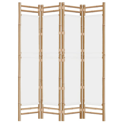 Folding Room Divider 4 Panels 160 cm Bamboo and Canvas