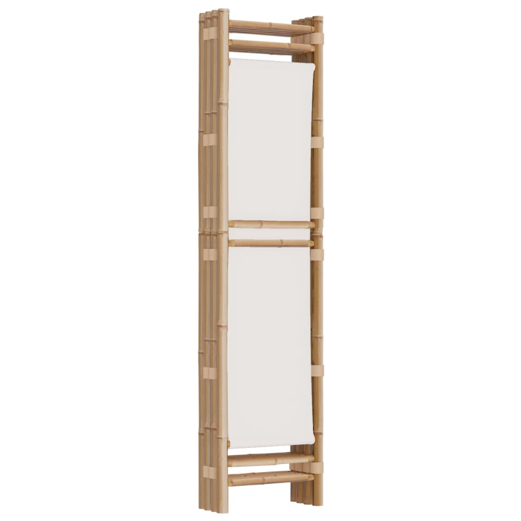 Folding Room Divider 4 Panels 160 cm Bamboo and Canvas