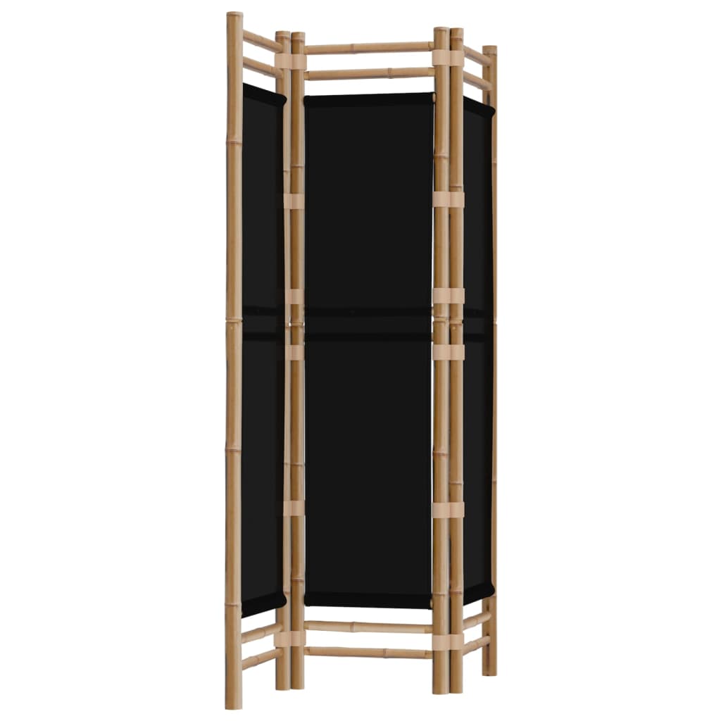 Divisorio Ambienti 3 Pannelli Pieghevole 120 cm Bambù e Tela