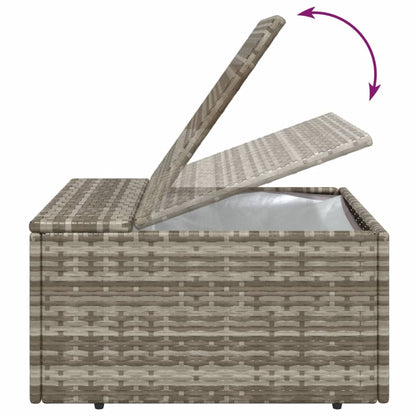Poggiapiedi Giardino con Cuscino Grigio 55x55x30 cm Polyrattan | homemem39