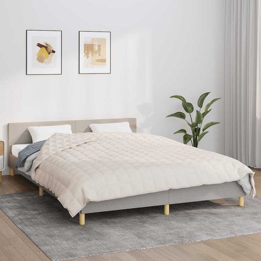 Coperta Ponderata Crema Chiaro 200x200 cm 13 kg Tessuto | homemem39