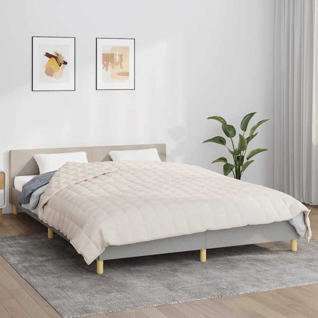 Coperta Ponderata Crema Chiaro 200x225 cm 9 kg Tessuto | homemem39