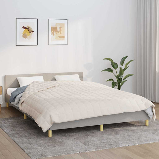 Coperta Ponderata Crema Chiaro 200x225 cm 13 kg Tessuto - homemem39