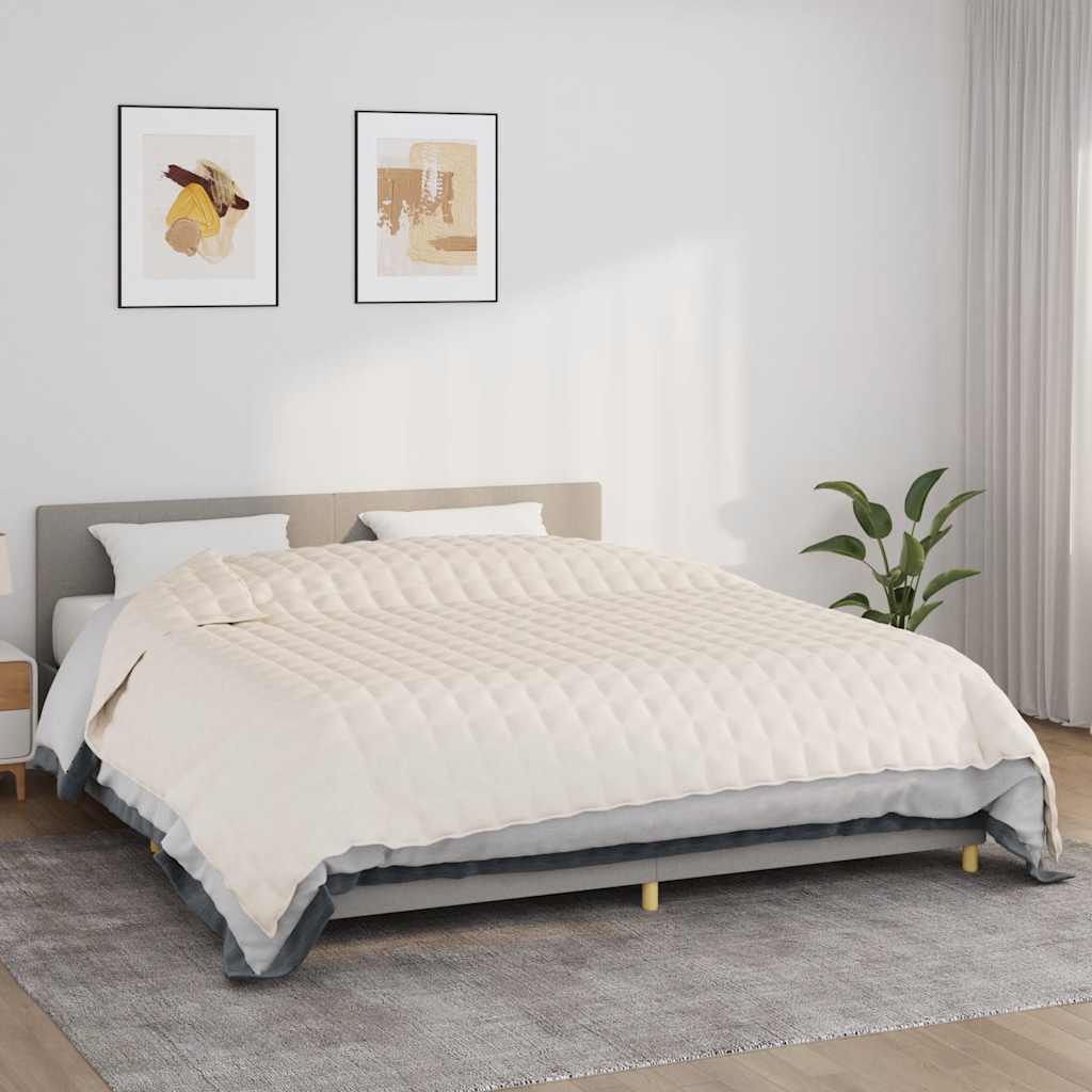 Coperta Ponderata Crema Chiaro 220x260 cm 11 kg Tessuto | homemem39