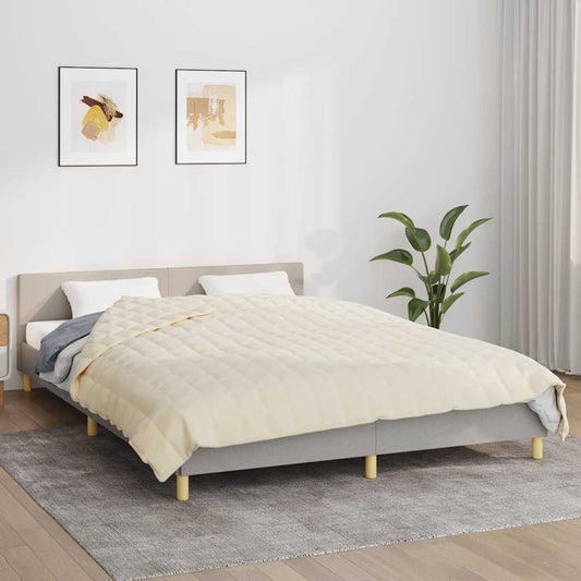 Coperta Ponderata Crema Chiaro 200x200 cm 9 kg Tessuto | homemem39