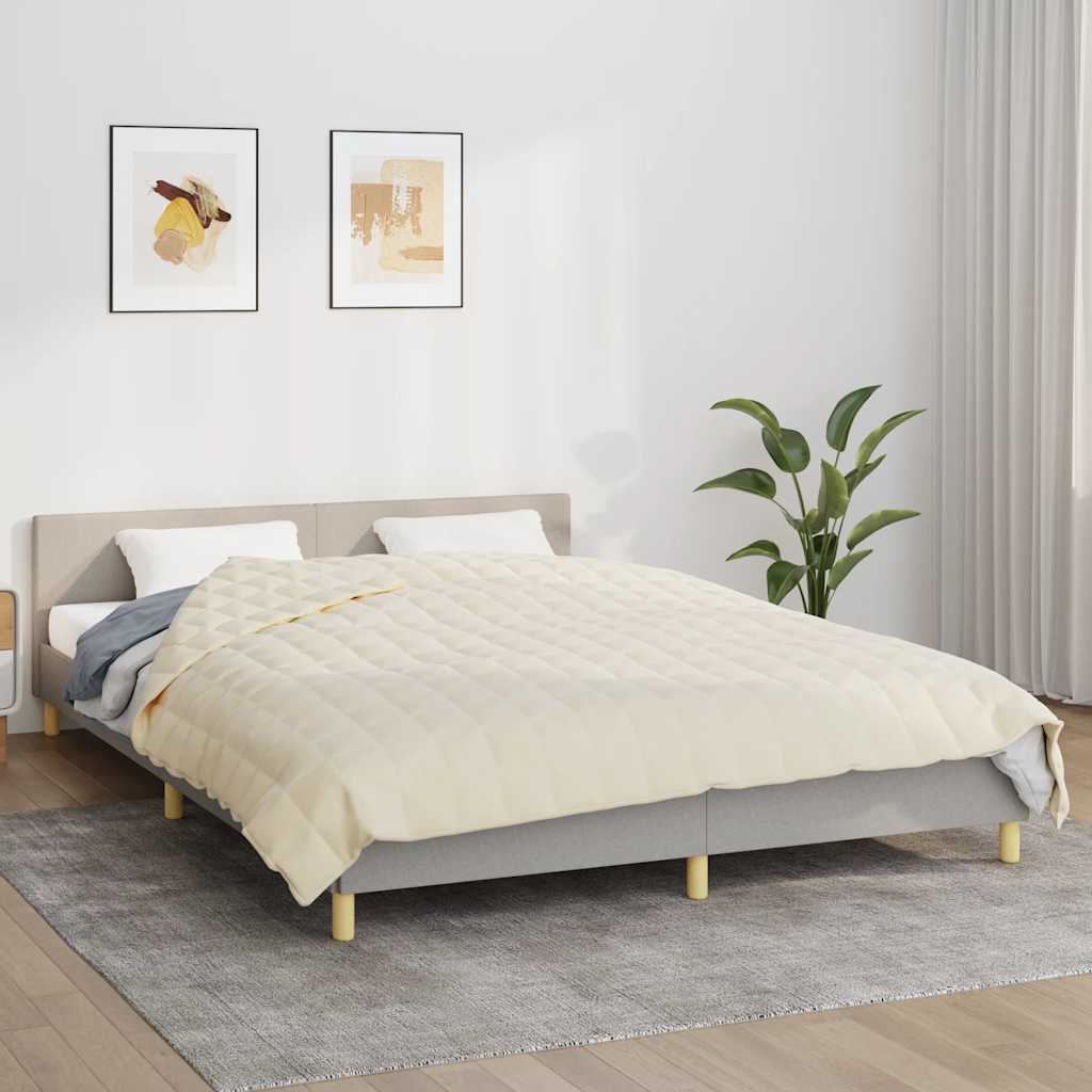 Coperta Ponderata Crema Chiaro 200x225 cm 13 kg Tessuto | homemem39