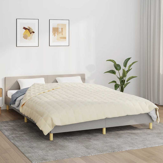 Coperta Ponderata Crema Chiaro 200x225 cm 13 kg Tessuto | homemem39