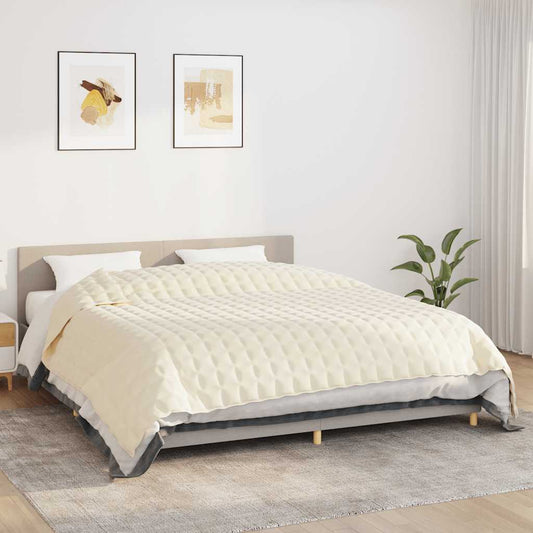 Coperta Ponderata Crema Chiaro 220x260 cm 11 kg Tessuto | homemem39