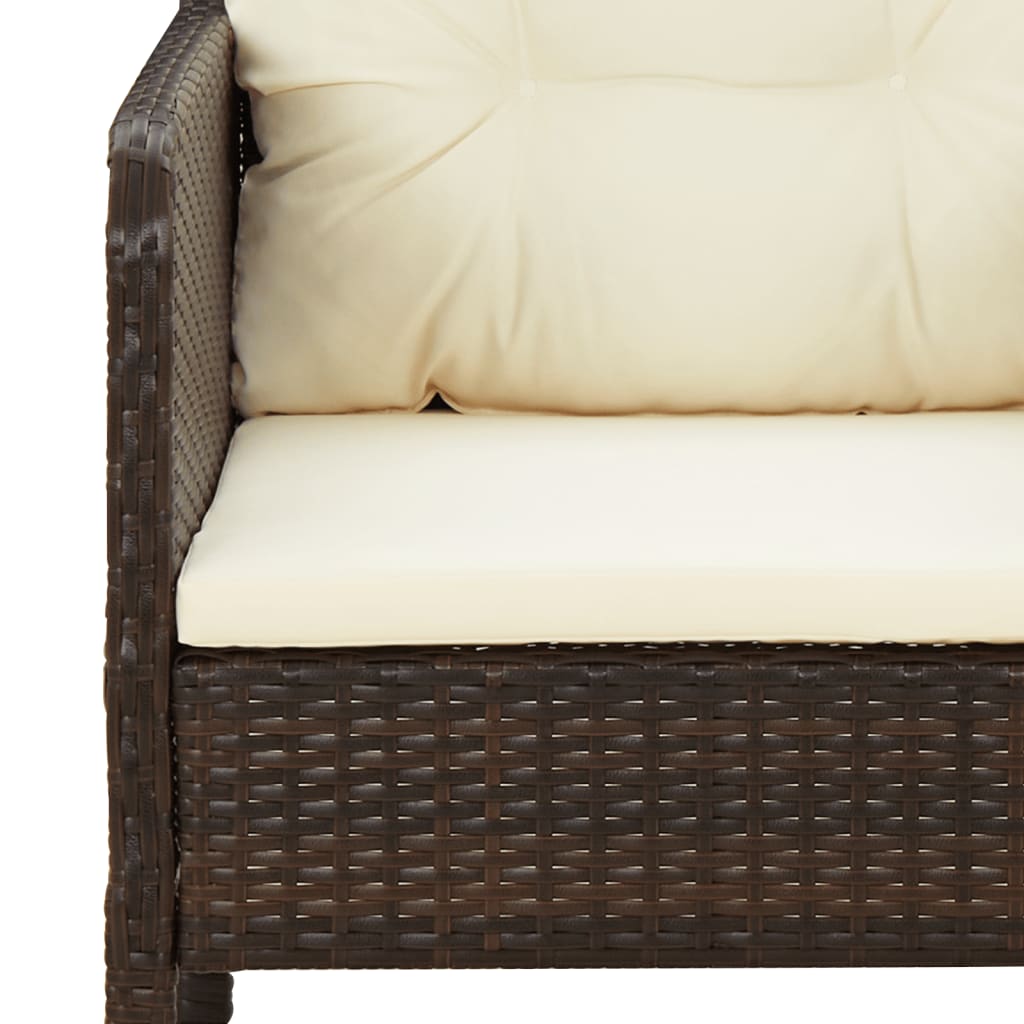 Set Divani da Giardino 5 pz con Cuscini Marrone in Polyrattan - homemem39