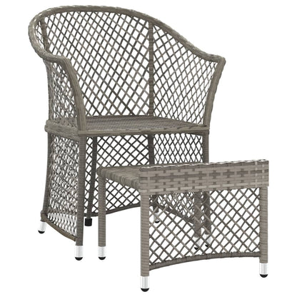 Set di Divani da Giardino 2 pz con Cuscini in Polyrattan Grigio - homemem39