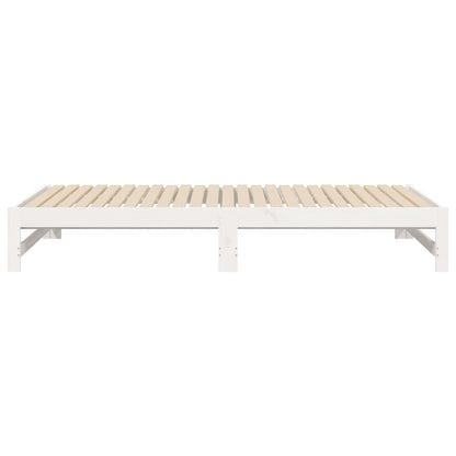 Dormeuse Estraibile Bianca 2x(100x200)cm Legno Massello di Pino - homemem39