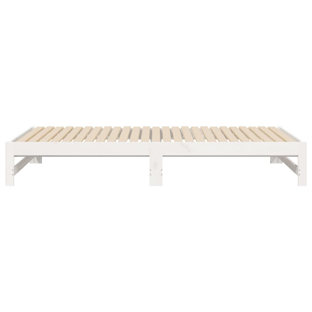 Dormeuse Estraibile Bianca 2x(80x200) cm Legno Massello di Pino - homemem39