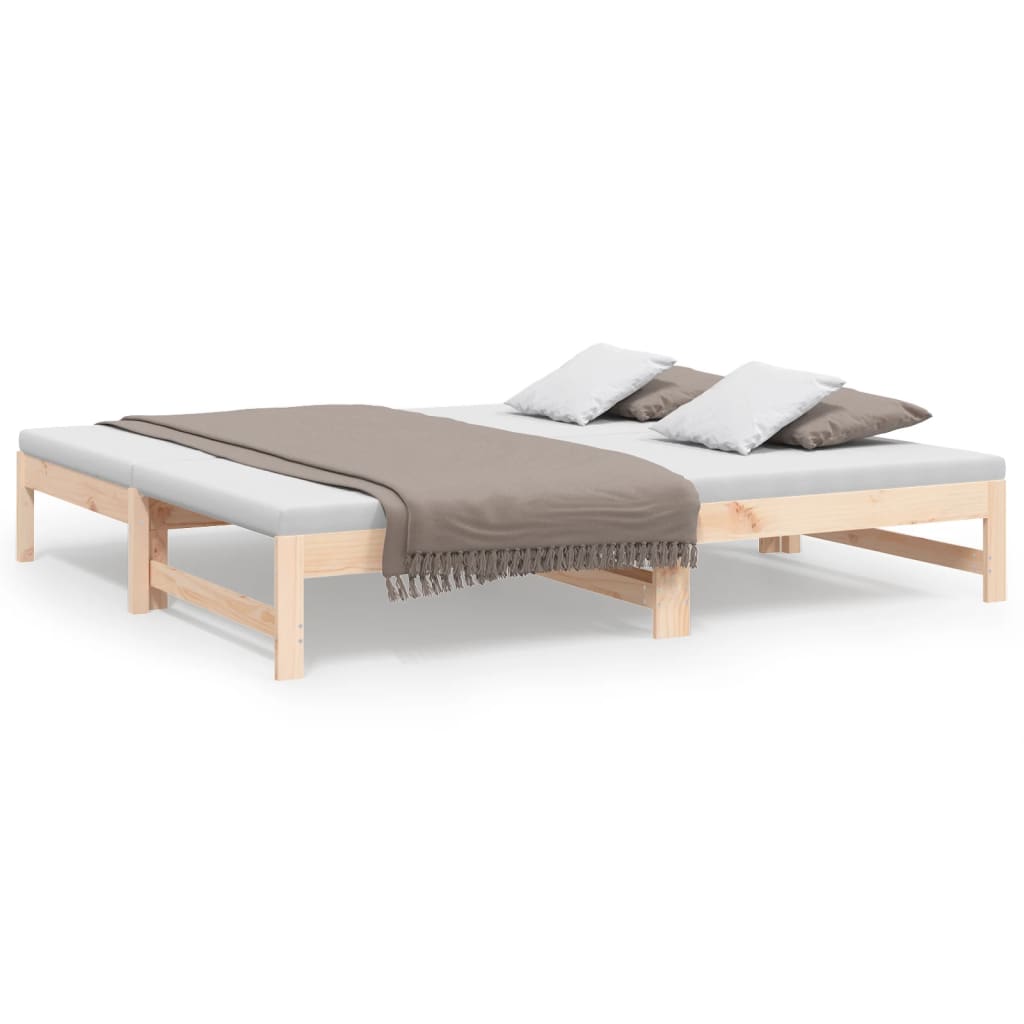 Dormeuse Estraibile 2x(75x190) cm Legno Massello di Pino | homemem39