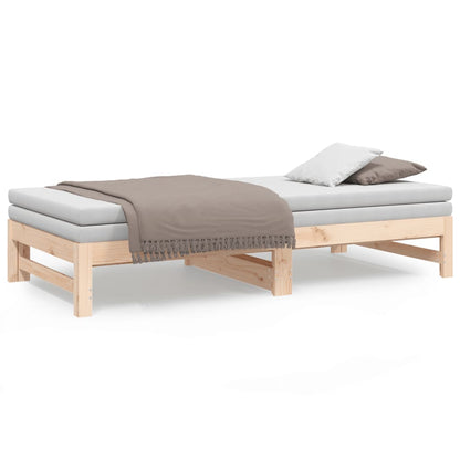Dormeuse Estraibile 2x(75x190) cm Legno Massello di Pino | homemem39