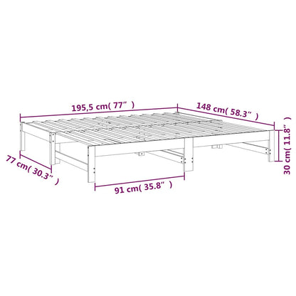 Dormeuse Estraibile 75x190 cm Legno Massello di Pino