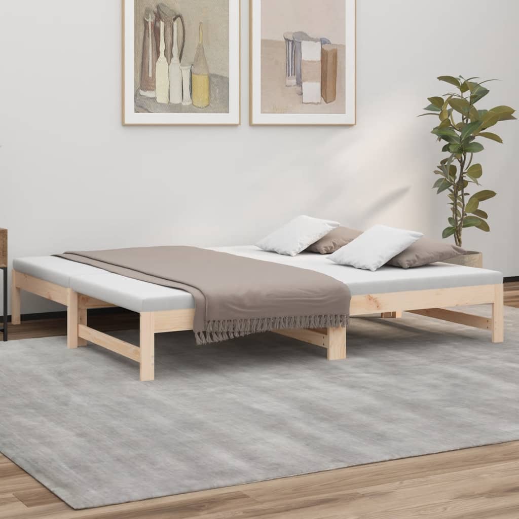 Dormeuse Estraibile 2x(75x190) cm Legno Massello di Pino | homemem39