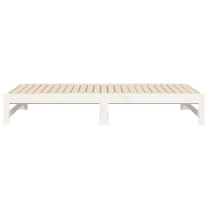 Dormeuse Estraibile Bianca 2x(75x190) cm Legno Massello di Pino