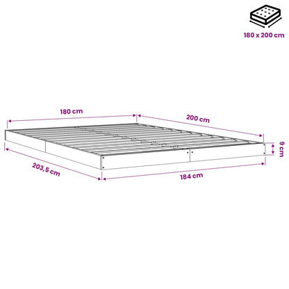 Giroletto senza Materasso 180x200 cm in Legno Massello di Pino
