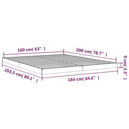 Giroletto senza Materasso 160x200 cm in Legno Massello di Pino