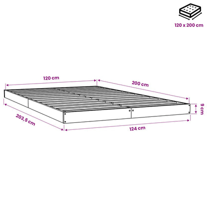 Giroletto senza Materasso 120x200 cm in Legno Massello di Pino