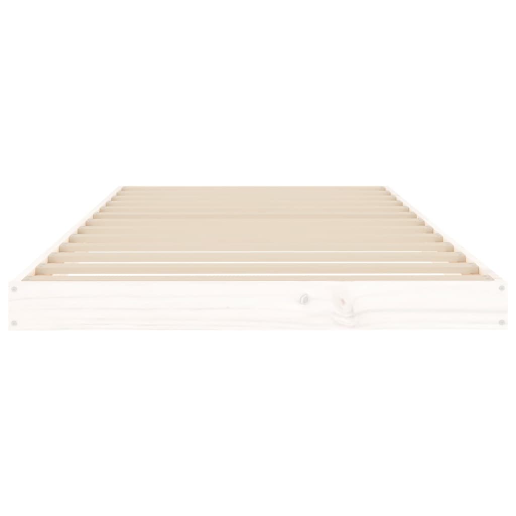 Giroletto senza Materasso Bianco 90x200 cm Legno Massello Pino
