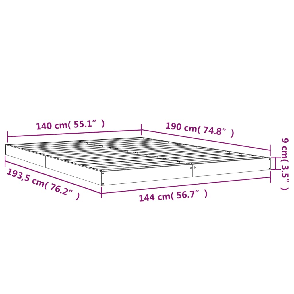 Giroletto 140x190 cm in Legno Massello di Pino - homemem39