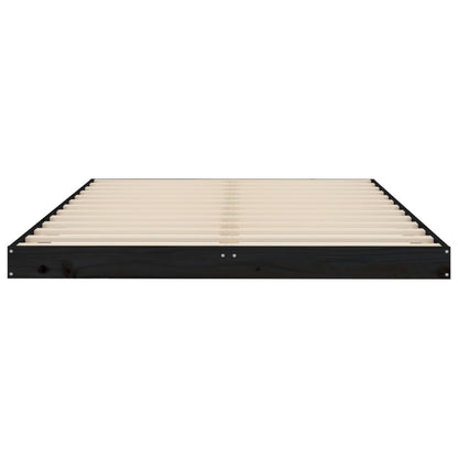 Giroletto Nero 120x190 cm Small Double Legno Massello di Pino - homemem39