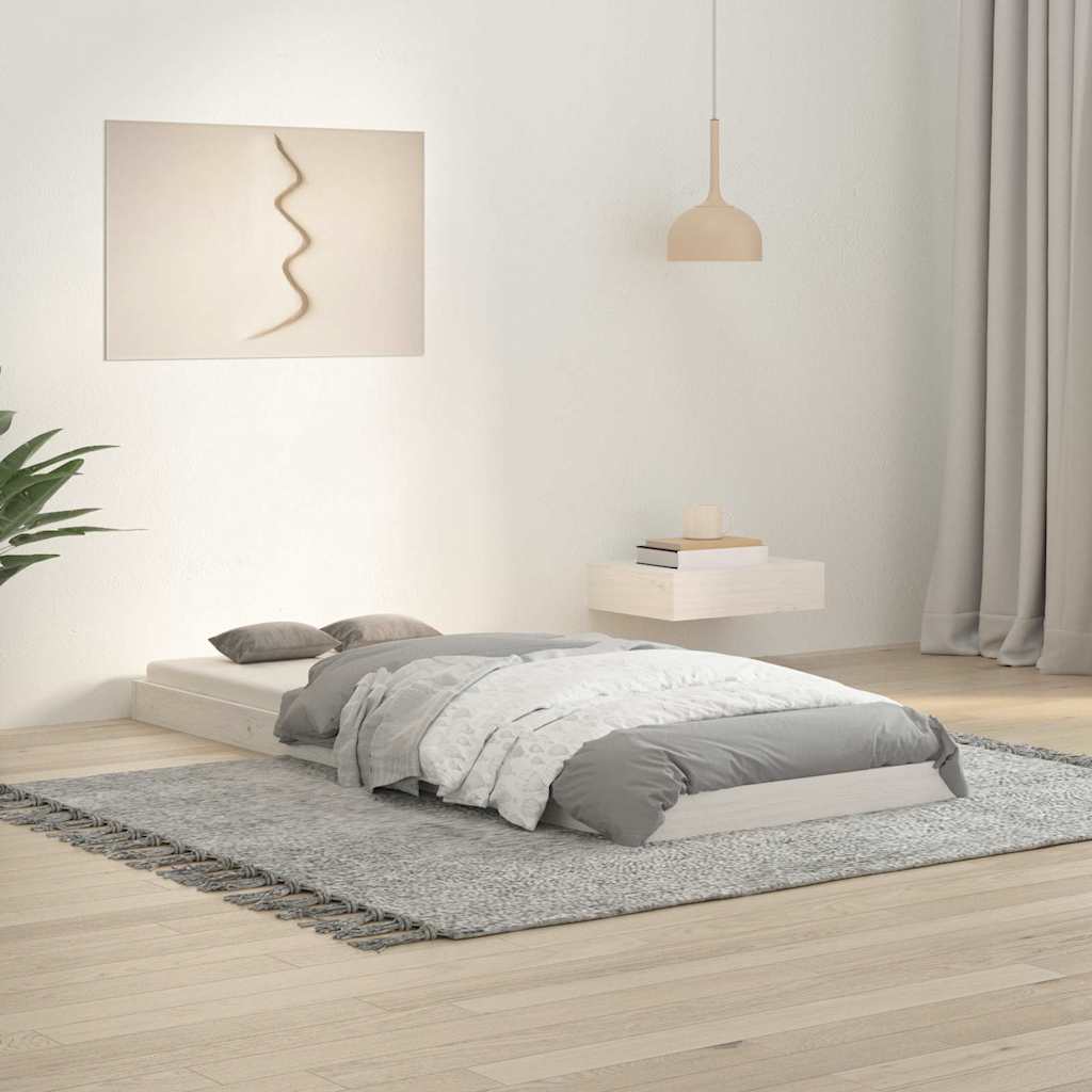 Giroletto senza Materasso Bianco 75x190 Legno Massello di Pino