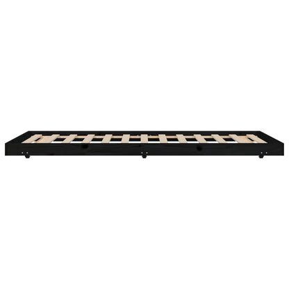 Giroletto Nero 100x200 cm in Legno Massello di Pino - homemem39