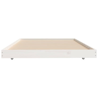 White bed frame 90x200 cm in solid pine wood