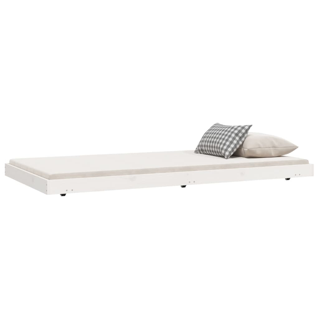 Giroletto senza Materasso Bianco 80x200 cm Legno Massello Pino | homemem39