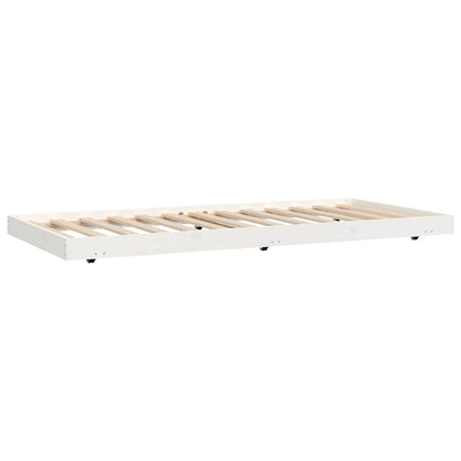 Letto senza Materasso Bianco 90x190 cm in Legno Massello Pino