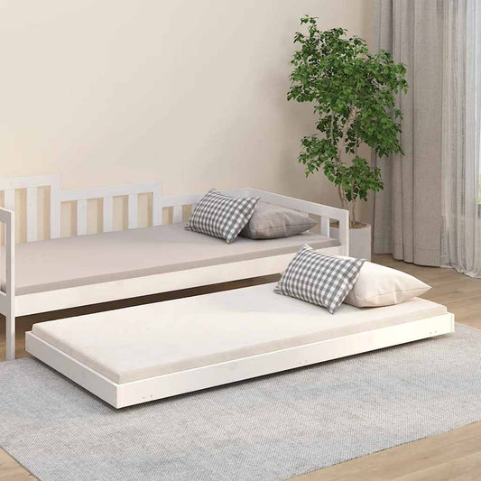 Letto senza Materasso Bianco 90x190 cm in Legno Massello Pino